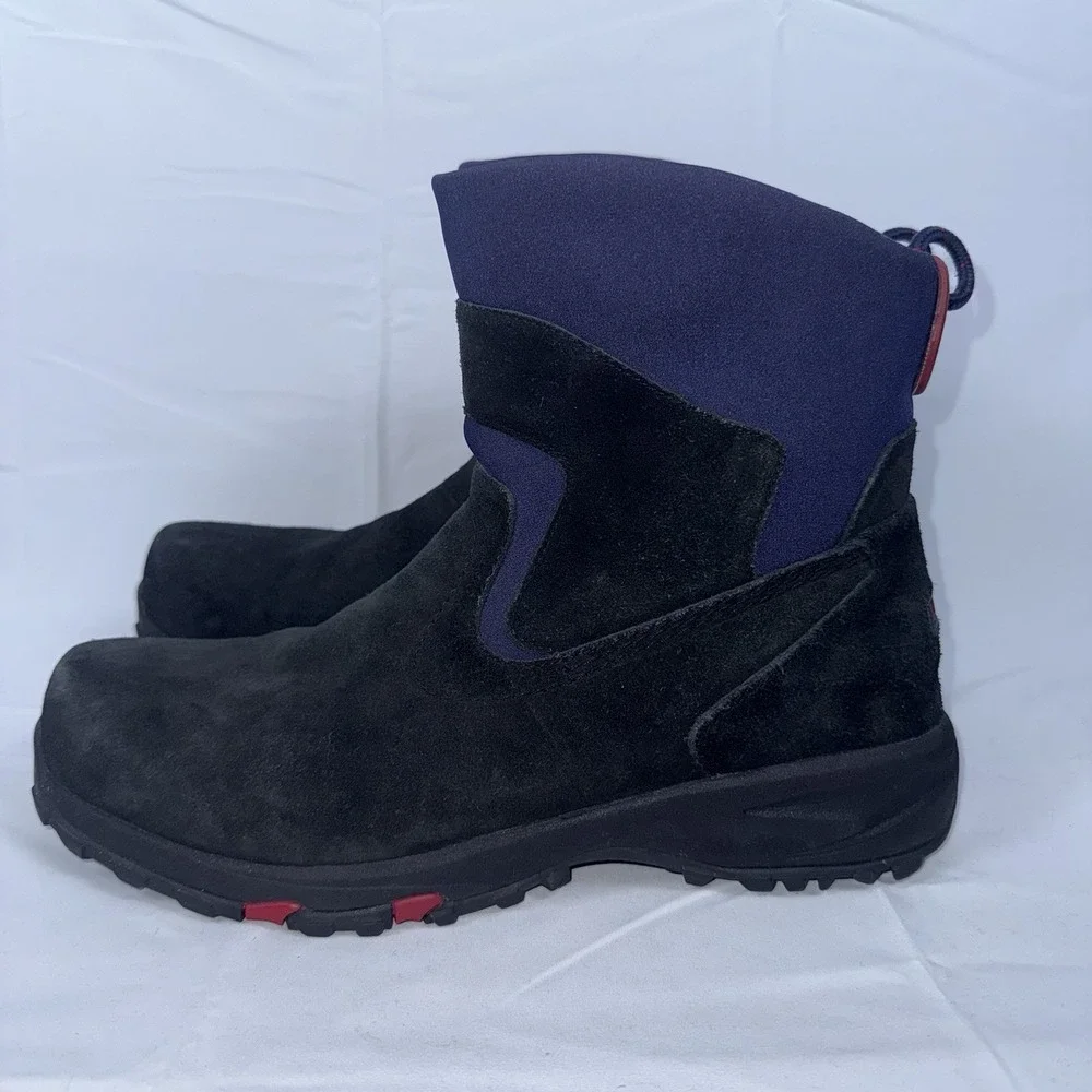 Men's Sz 13 M LL BEAN Thinsulate Flex & Cushion Slip On Boots Black Suede